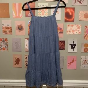 Blue Summer Sun dress with Pockets size M